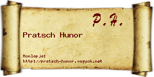 Pratsch Hunor névjegykártya